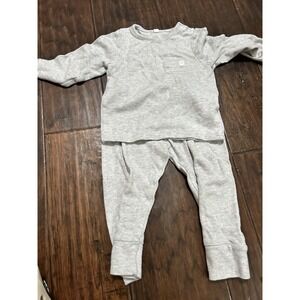 Baby Mori Bamboo Cotton Grey Pajamas 12-18 Month Soft Long-sleeve Pants